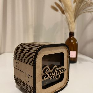 קופת חיסכון קטנה עם שם בעיצוב אישי